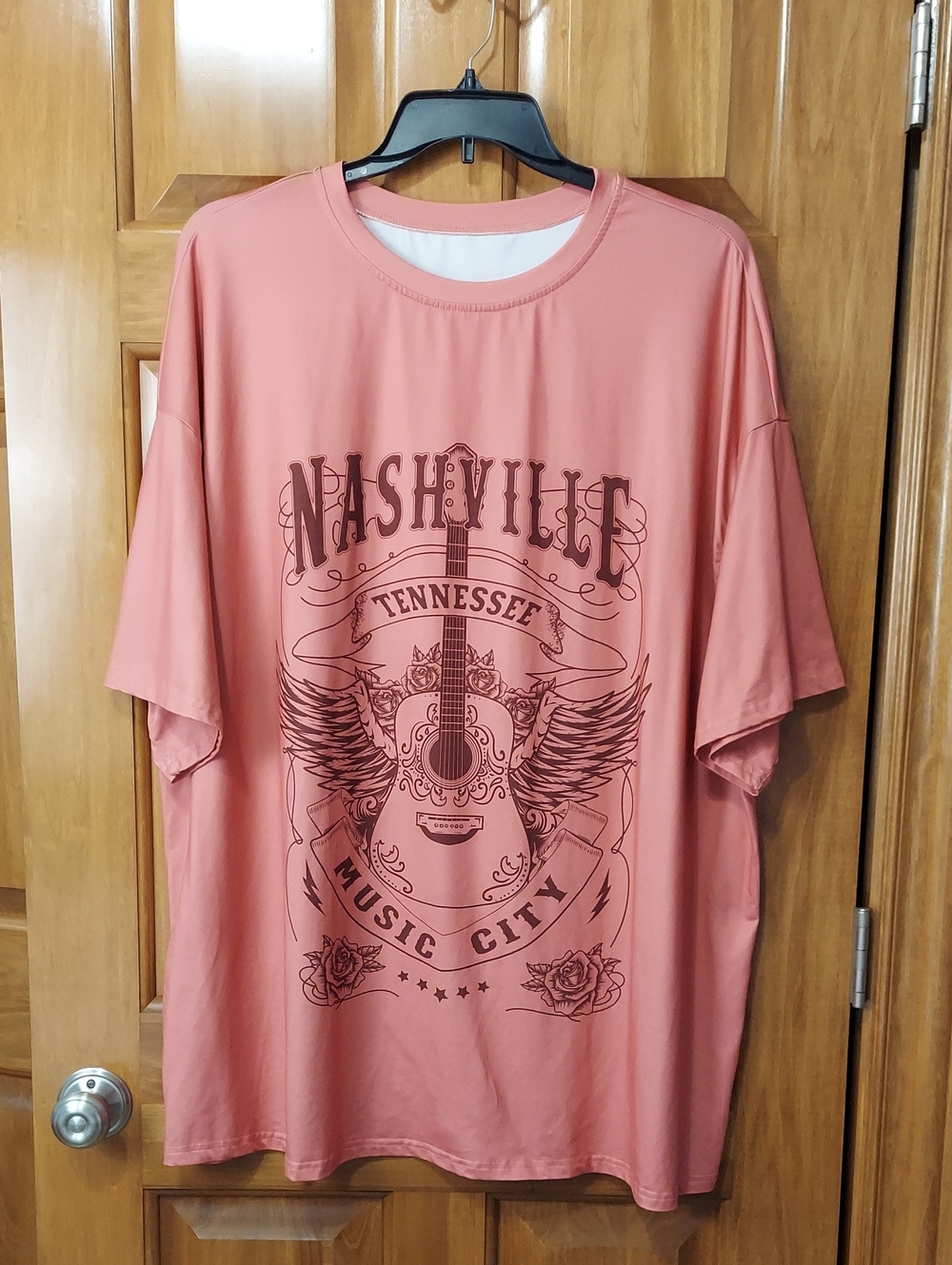 Nashville Tennessee Music City Graphic Tee - Coral Pink, Size 4X, Like New ▪︎